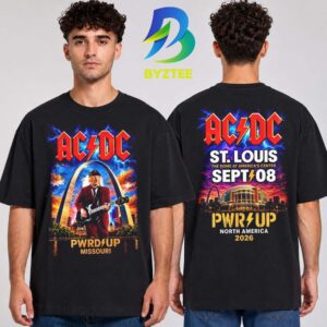 ACDC PWRD UP Missouri ST Louis Event Tee The Dome At America’s Center In ST Louis North America Tour September 8 2026 Two Sided Unisex T Shirt
