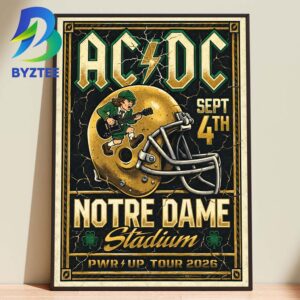 ACDC Pwr Up Notre Dame Stadium Tour Sept 4th 2026 Home Decor Poster Canvas