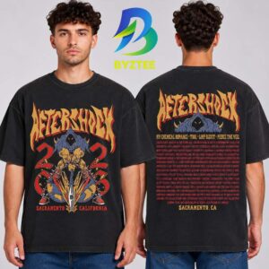 Aftershock Festival 2026 Merch In Sacramento CA On October 1- 4 2026 Eternia Lineup Two Sided Unisex T Shirt