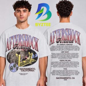 Aftershock Festival 2026 Merch In Sacramento CA On October 1 4 2026 Overbite Lineup Two Sided Unisex T Shirt