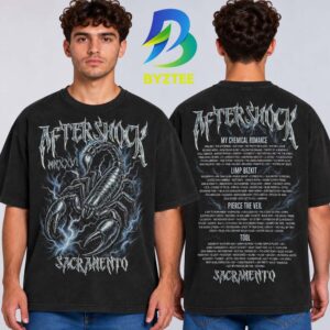 Aftershock Festival 2026 Merch In Sacramento CA On October 1-4 2026 Shell Shock Lineup Two Sided Unisex T Shirt