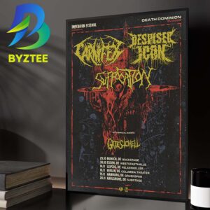 Carnifex In Deutschland Event Poster Death Dominion EU In Deutschland On October And November 2026 Home Decor Poster Canvas