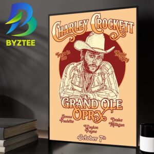 Charley Crockett Texas In The City Event Poster At Grand Ole Opry Texas In The City On October 7 2026 Home Decor Poster Canvas