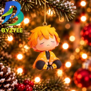 Demon Slayer Agatsuma Zenitsu Chibi Best Gift For Fan Christmas Tree Decorations Ornament