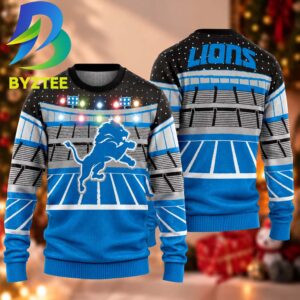 Detroit Lions Light Up Bluetooth Best Gift For Fan Ugly Christmas Sweater