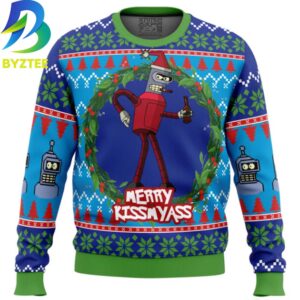 Futurama Merry Kissmyass Ugly Christmas Sweater