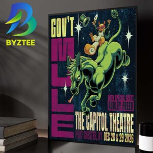 Gov’t Mule Port Chester NY Event Poster At The Capitol Theatre In Port Chester NY With Special Guest Audley Freed On December 28 29 2026 Home Decor Poster Canvas