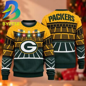 Green Bay Packers Light-up Bluetooth Best Gift For Families Ugly Christmas Sweater