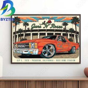 Guns N Roses Pasadena CA Event Poster At Rose Bowl Stadium In Pasadena CA On September 5 2026 Home Decor Poster Canvas