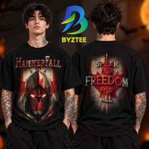 HammerFall Merch Collection Speak For Freedom For All 2026 Two Sided Unisex T Shirt