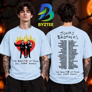 Jonas Brothers Merch Collection Burnin’ Up Tour 2026 Two Sided Unisex T Shirt