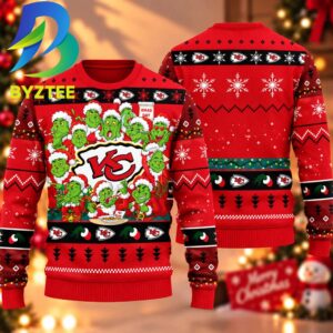 Kansas City Chiefs 12 Grinch Xmas Day NFL Gift For Christmas 2026 Ugly Christmas Sweater