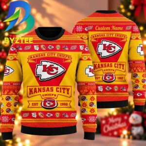 Kansas City Chiefs Custom Name 2026 Ugly Christmas Sweater