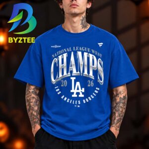Los Angeles Dodgers MLB Merch Collection Fanatics Royal 2026 NL West Division Champions Locker Room Unisex T Shirt