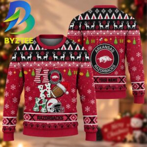 NCAA Arkansas Razorbacks HO HO HO Gift For Fan Ugly Christmas Sweater