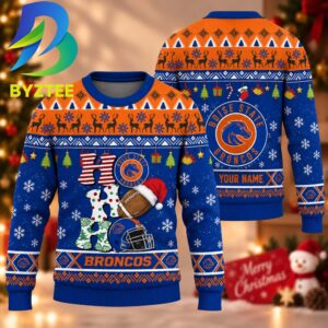 NCAA Boise State Broncos HO HO HO Gift For Christmas Ugly Christmas Sweater