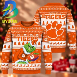 NCAA Clemson Tigers Grinch Gift For Fan Ugly Christmas Sweater