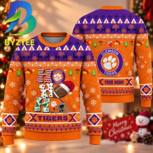 NCAA Clemson Tigers HO HO HO Gift For Fan Ugly Christmas Sweater