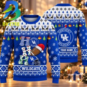 NCAA Kentucky Wildcats HO HO HO Gift For Fan Ugly Christmas Sweater