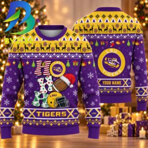 NCAA LSU Tigers HO HO HO Gift For Fan Ugly Christmas Sweater
