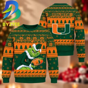 NCAA Miami Hurricanes Grinch Gift For Fan Ugly Christmas Sweater