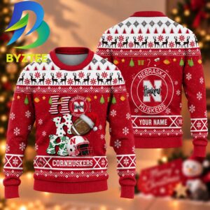 NCAA Nebraska Cornhuskers HO HO HO Gift For Fan Ugly Christmas Sweater