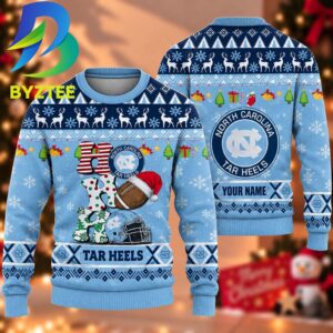 NCAA North Carolina Tar Heels HO HO HO Gift For Fan Ugly Christmas Sweater