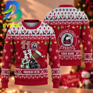 NCAA Northern Illinois Huskies HO HO HO Gift For Fan Ugly Christmas Sweater