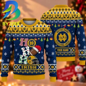 NCAA Notre Dame Fighting Irish HO HO HO Gift For Fan Ugly Christmas Sweater