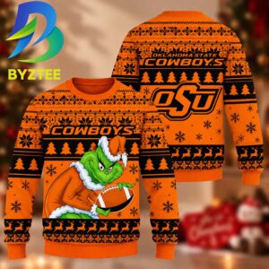 NCAA Oklahoma State Cowboys Grinch Gift For Fan Ugly Christmas Sweater