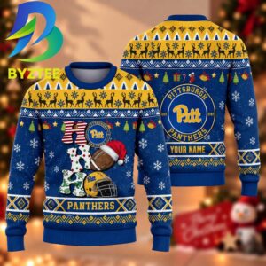 NCAA Pittsburgh Panthers HO HO HO Gift For Fan Ugly Christmas Sweater
