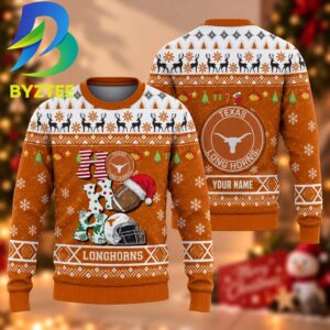 NCAA Texas Longhorns HO HO HO Gift For Fan Ugly Christmas Sweater