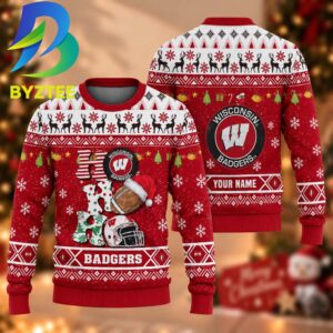 NCAA Wisconsin Badgers HO HO HO Best Gift For Fan NCAA Ugly Christmas Sweater