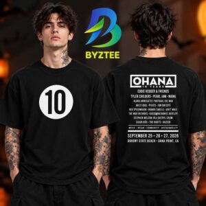 Ohana Festival Merch Collection 10 On September 25 26 27 2026 Two Sided Unisex T Shirt