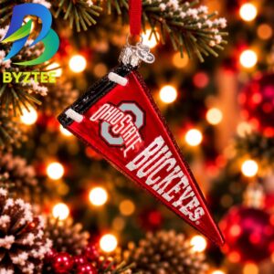 Ohio State Pennant NCAA Gifts For Fan Christmas Tree Decorations Ornament