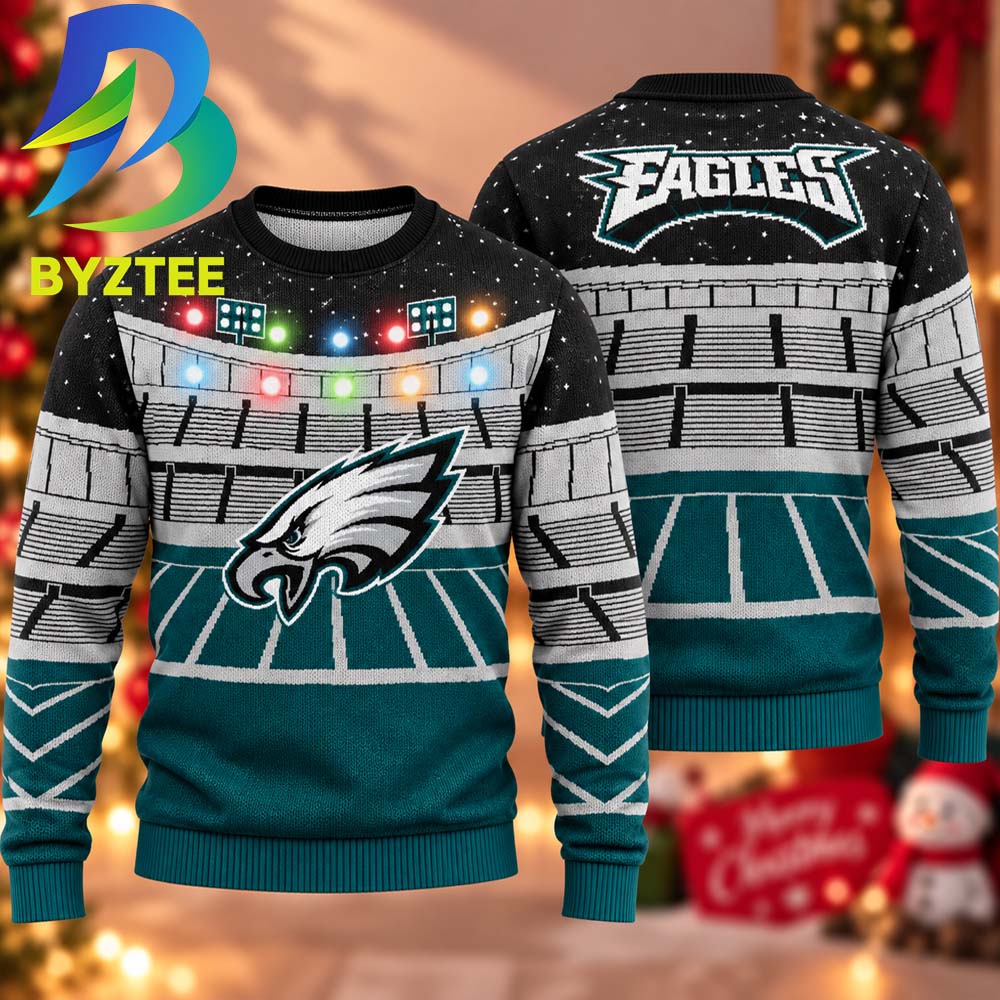 Philadelphia Eagles Light Up Bluetooth 2026 Gift For Fan Custom Name Ugly Christmas Sweater Philadelphia Eagles Light Up Bluetooth 2026 Gift For Fan Custom Name Ugly Christmas Sweater