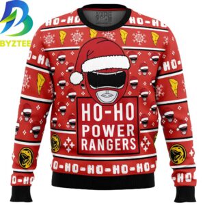 Power Ranger Ho Ho Red Ugly Christmas Sweater