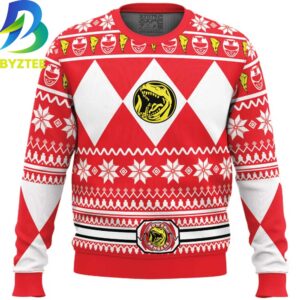 Power Rangers Mighty Morphin Red Ugly Christmas Sweater