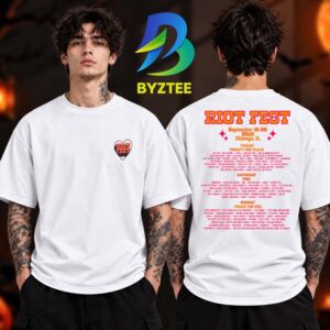 Riot Fest Collection Merch Chicago IL 2026 Heart Lineup On September 18 20 2026 Two Sided Unisex T Shirt