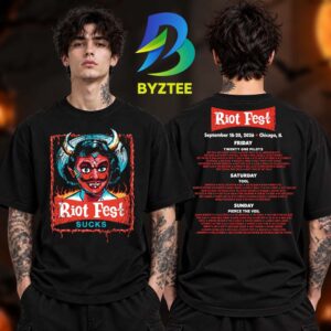 Riot Fest Collection Merch Chicago IL 2026 Little Devil Lineup On September 18 20 2026 Two Sided Unisex T Shirt
