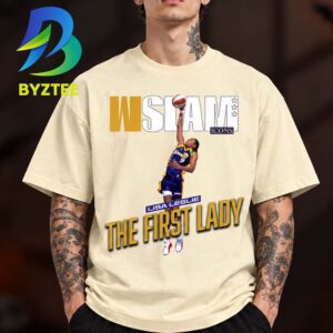 SlamU x Los Angeles Sparks Lisa Leslie The First Lady Court Origins Cover Cream Unisex T Shirt