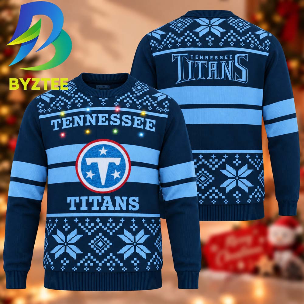 Tennessee Titans Light Blue Light Up Gift For Fan Best Gift Christmas Ugly Christmas Sweater Tennessee Titans Light Blue Light Up Gift For Fan Best Gift Christmas Ugly Christmas Sweater