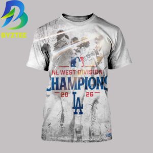 The Los Angeles Dodgers Are 2026 NL West Champs All Over Print Shirt