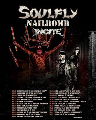 The Soulfly At US Tour Concert Dates 2026 With Nailbomb And Incite
