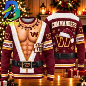 Washington Commanders Christmas Gift For Fan 2026 Ugly Christmas Sweater