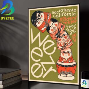 Weezer Sacramento CA Event Poster Golden 1 Center Concert In Sacramento CA On September 8 2026 Home Decor Poster Canvas