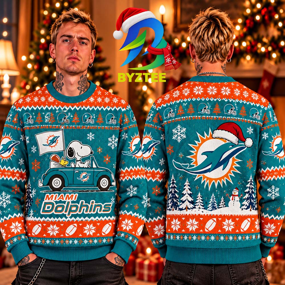 NFL Miami Dolphins Snoopy Peanuts Gift For Fan Best Gift For Christmas Ugly Christmas Sweater NFL Miami Dolphins Snoopy Peanuts Gift For Fan Best Gift For Christmas Ugly Christmas Sweater