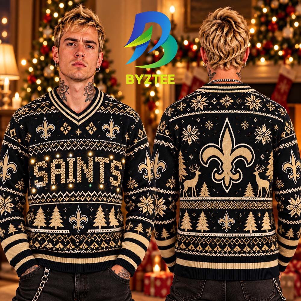 New Orleans Saints Light-Up NFL 2026 Gift For Christmas Best Gift Ugly Christmas Sweater New Orleans Saints Light-Up NFL 2026 Gift For Christmas Best Gift Ugly Christmas Sweater