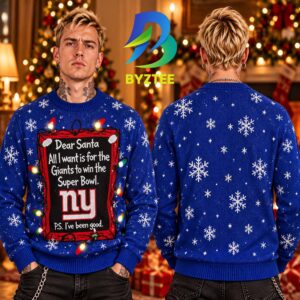 New York Giants NFL 2026 Dear Santa Light Up Gift For Fan Ugly Christmas Sweater