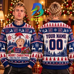 New York Giants NFL 2026 Home Alone Best Gift For Fan Lover Ugly Christmas Sweater